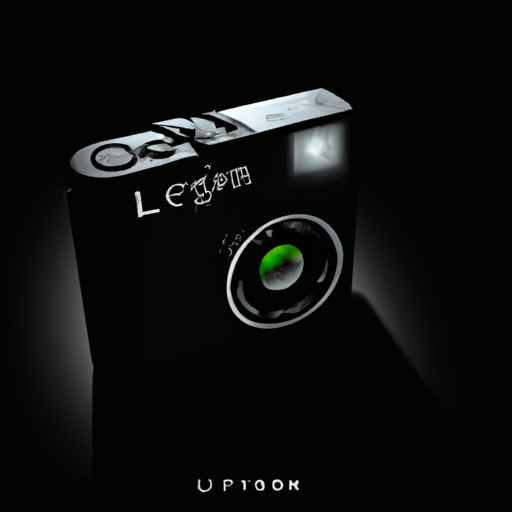 The image would feature a sleek and modern camera, with a prominent Leica logo, capturing a beautifully composed photograph. A small lock or encryption symbol would be integrated into the camera design, indicating the encryption of verification information. The overall vibe of the image would convey both technology and artistry.