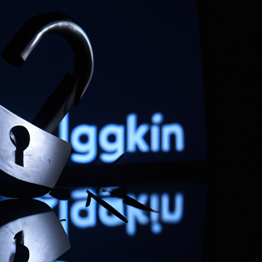 The image would depict a broken padlock symbolizing a breach. In the background, there would be a blurred computer screen displaying a login page with multiple usernames and passwords.