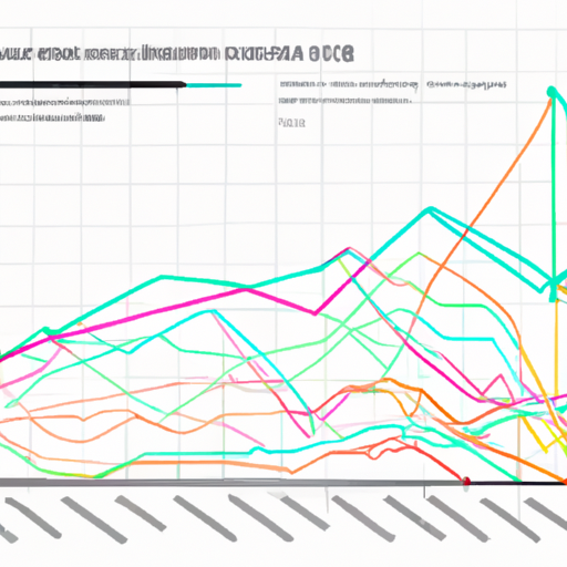 The image would consist of a colorful line chart or graph, with a horizontal axis representing the years from 2010 to 2020, and a vertical axis representing the valuation or number of unicorn companies. The chart would show a steady incline or peaks and valleys illustrating the rise and fall of unicorn companies over the last decade. The colors and thickness of the lines would help represent different categories or sectors within the unicorn era.
