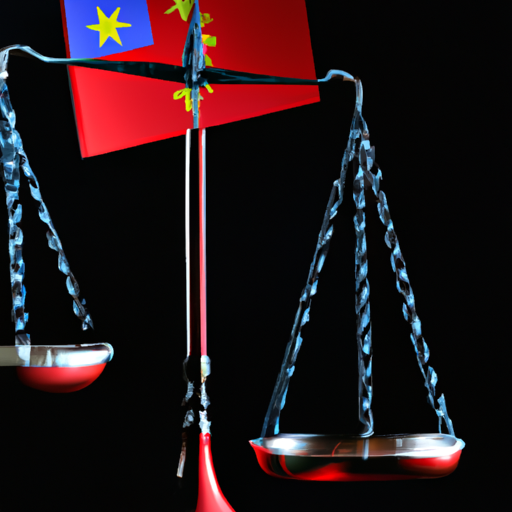 The image would show a balance scale made up of a Chinese flag on one end and a US flag on the other end. The scale would be tilting unevenly, symbolizing the uncertainty and instability surrounding the fate of US venture capital in China.