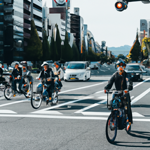 The image would feature a dynamic and vibrant scene, with a group of diverse people of different ages and backgrounds riding electric bicycles in various locations around the world. They would be shown riding uphill, speeding down the city streets, or exploring scenic landscapes. The image would convey a sense of energy, excitement, and the global expansion of e-bikes, highlighting the positive impact of India's EMotorad and its $20M investment.