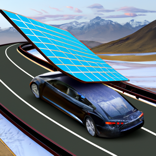 The image would consist of a futuristic electric vehicle, with sleek and aerodynamic lines, driving across a landscape. In the background, there is a large mining operation, with machinery and workers extracting battery materials from the earth. The image signifies a transition from traditional automotive industry practices to a new era of sustainable transportation, as well as the growing importance of battery material mining in the renewable energy sector.