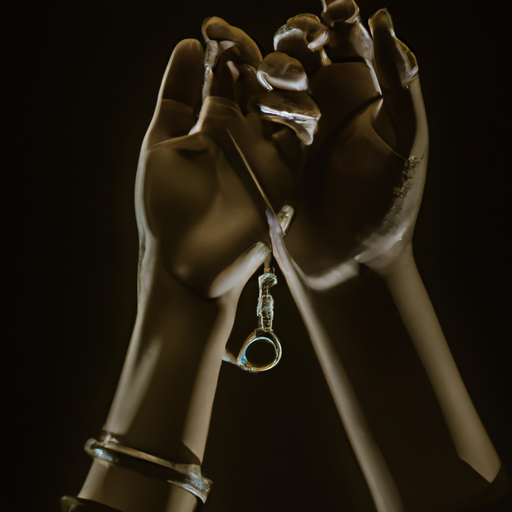 The image would show a close-up of a pair of handcuffed hands, symbolizing the detainment of Victor Zhora. The background would be blurred, indicating the government context. The lighting would be slightly dim, creating a tense atmosphere.